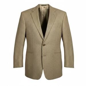 90s VTG Lauren Ralph Lauren Silk Wool Brown Tweed Blazer Suit Jacket Coat 44 L